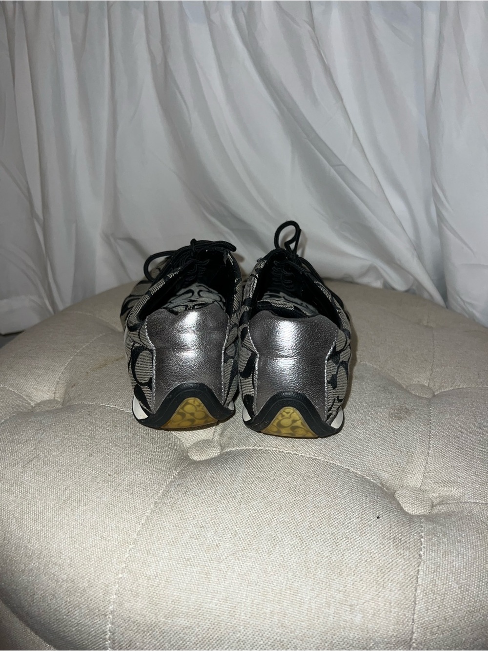 Coach Black & Silver Signature Logo Sneakers - Picture 5 of 8